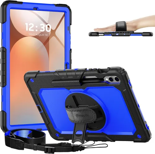 Miniatura 22 de Timecity - Funda protectora resistente para Samsung Galaxy Tab S10 Lite, S10 FE, S9 FE 5G, S9, 10.9 y 11 pulgadas, con protector de pantalla, Negro