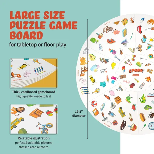 Miniatura 6 de Juego a juego de juegos de mesa preescolares para niños 2 en 1, juegos de coincidencias y categorías, materiales de terapia del habla