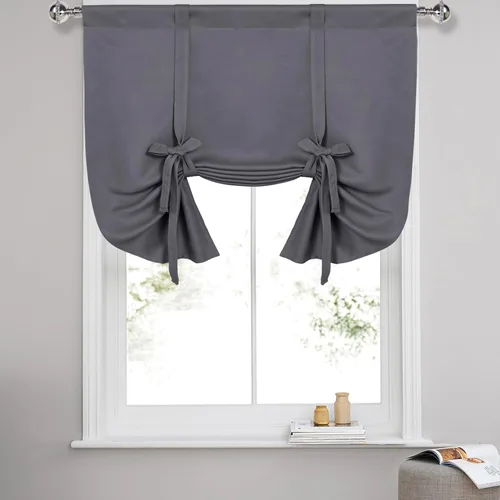 Miniatura 23 de DWCN Cortinas Opacas - Persiana Enrollable con Lazos para Ventana, Aislamiento Térmico, Oscurecimiento de Habitación, Cortinas con Bolsillo