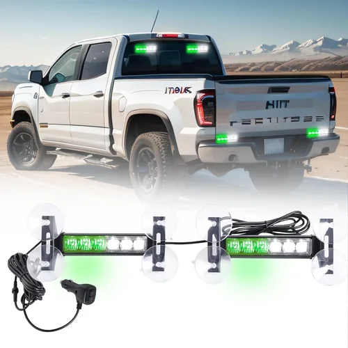 Miniatura 9 de 2 luces estroboscópicas de emergencia de 6.1 pulgadas, rojo y blanco, 12 LED de advertencia de peligro intermitentes de seguridad delantero/trasero