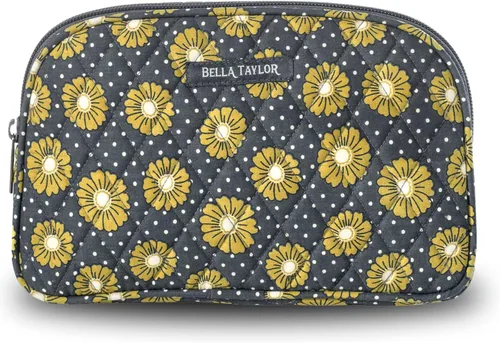 Miniatura 9 de Bella Taylor Bolsa de maquillaje de algodón acolchada grande para mujeres, bolsa de cosméticos de viaje