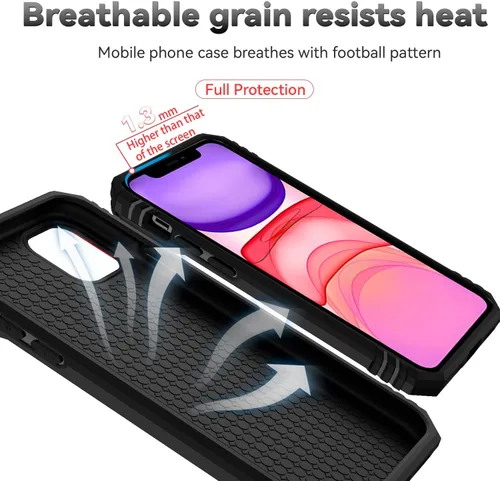 Miniatura 9 de Funda para iPhone 11 Pro Max con cubierta para lente de cámara, protector de pantalla HD, protección contra caídas de grado militar, soporte
