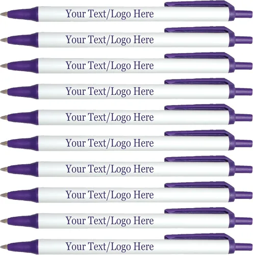 Miniatura 10 de SyPen Bolígrafos personalizados con tu logotipo o texto personalizado, paquete de 300 unidades a granel para negocios, fiestas y eventos, bolígrafos