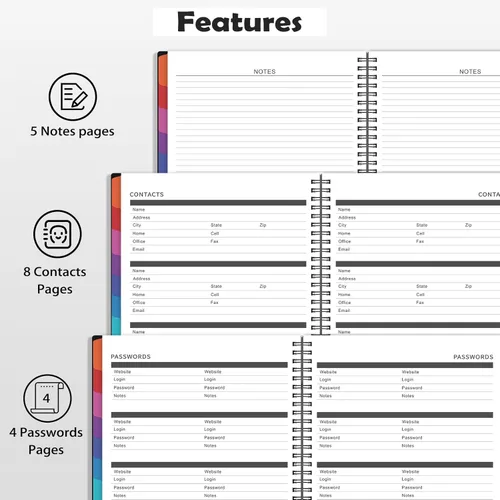 Miniatura 6 de 2027 Monthly Planner, Jan 2027 - Dec 2027, 9" x 11", 12-Month Calendar Planner with Inner Pocket and Colorful Monthly Tabs, Ideal for School and Work