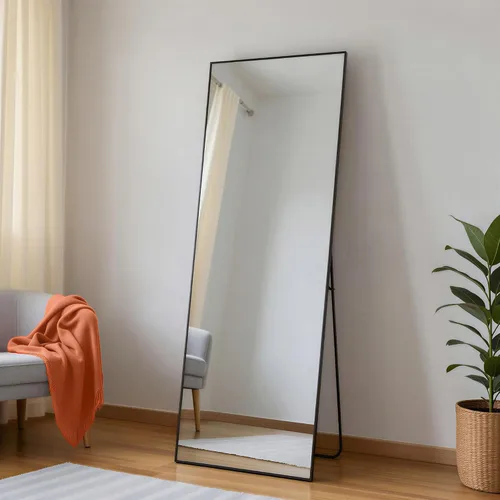 Miniatura 4 de Amazon Basics Espejo de suelo de longitud completa, 59 x 16 x 0.55 pulgadas, negro