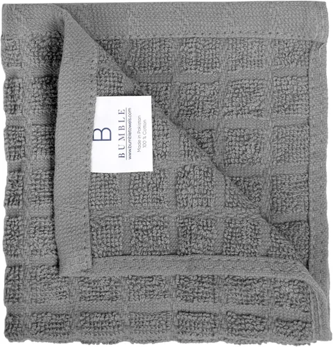 Miniatura 3 de Bumble - Paños de cocina (8 unidades) 12 x 12 pulgadas Toallas de cocina 100% algodón 405 GSM Toallas de cocina suaves, altamente Gris
