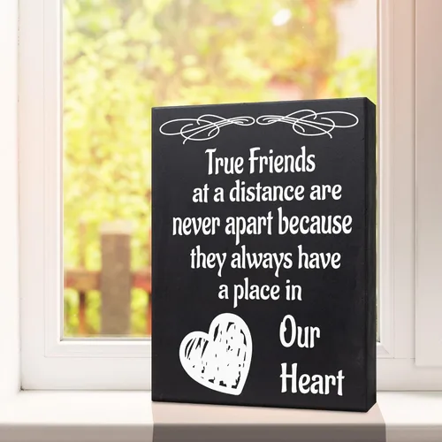 Miniatura 4 de JennyGems Letrero con texto en inglés «True Friends Are Never Apart», regalo de amistad sincero para amigos de larga distancia, regalo de despedida