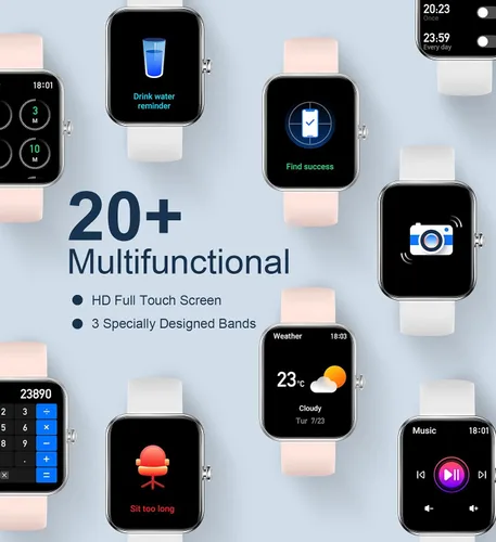 Miniatura 6 de Iaret Reloj inteligente para mujer, 4 bandas de 1.85 pulgadas, reloj inteligente con llamada Bluetooth, rastreador de actividad física con 100 modos