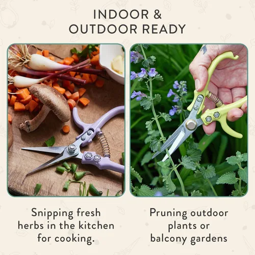 Miniatura 4 de Tijeras de podar Modern Sprout - Tijeras para cortar hierbas - Herramientas de jardinería ligeras con fácil bloqueo - Tijeras de jardín para cortar