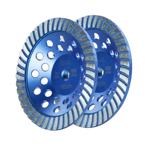 Miniatura 14 de SALI 2 piezas ruedas de esmerilado de concreto de 7 pulgadas, 20 segmentos de diamante Turbo, eje 5/8-11, rueda de esmerilado de diamante apta