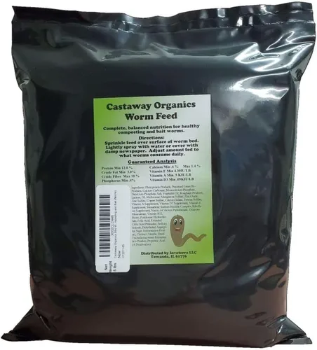Miniatura 2 de Comida para gusanos para todos los gusanos de compostaje, gusanos de cebo, meneadores rojos, rastreadores nocturnos (resellable 2.2 libras)