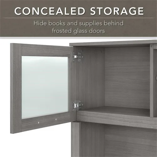 Miniatura 6 de Bush Home Somerset - Escritorio en forma de L con gabinete y archivador (72 W, 3 posiciones, color gris platino)