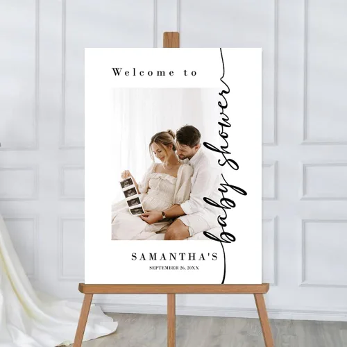 Miniatura 3 de Letrero de bienvenida con foto personalizada para baby shower, cartel de baby shower con foto, póster de baby shower, decoración de baby shower