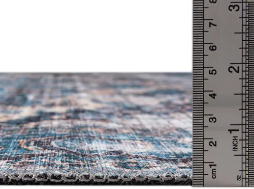Miniatura 2 de Unique Loom Mangata Collection - Alfombra de área - Mary (rectangular 2' 0" x 3' 0", azul/negro)