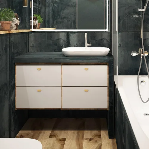 Miniatura 8 de Paquete de 10 tiradores de cajón de latón macizo, pomos y manijas de gabinete de cocina semicírculos, pomos dorados para gabinete y cajón, manijas