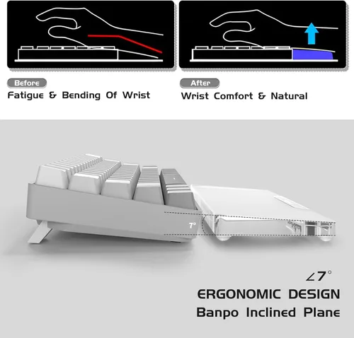 Miniatura 3 de Reposamuñecas acrílico para teclado profesional - Teclado compacto 60% - Teclados mecánicos Reposamanos ergonómico para teclado de computadora, base