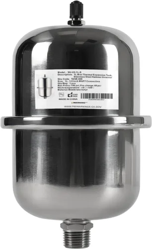 Miniatura 7 de EFIELD Mini tanque de expansión de acero inoxidable (0,5 L), pararrayos de martillo con rosca de 1/2 pulgada para calentador de agua sin tanque