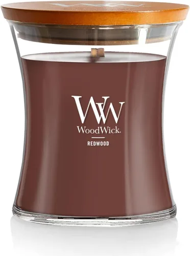 Miniatura 23 de WoodWick Santal Myrrh - Vela grande en frasco con forma de reloj de arena, cera de mezcla de soya prémium, mecha de madera Pluswick Innovation