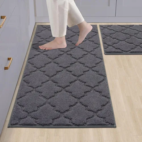 Miniatura 17 de COSY HOMEER Alfombras suaves de cocina [2 piezas] para el frente del fregadero súper absorbentes, tapetes y tapetes de cocina de 20 x 30 pulgadas/20