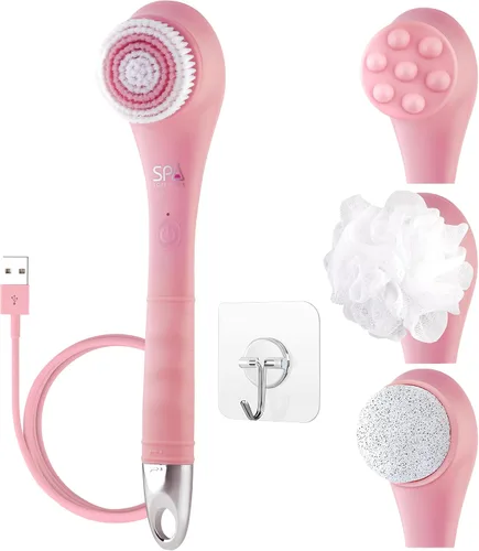 Miniatura 8 de Spa Sciences - NERA - Cepillo corporal 4 en 1 para ducha/baño para exfoliación, limpieza profunda, cuidado de pies, infusor de loción y masaje