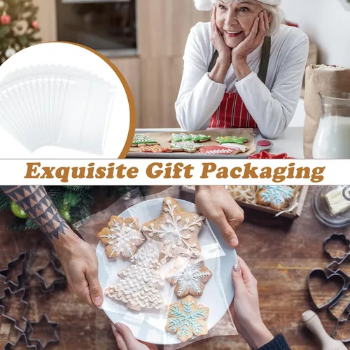 Miniatura 5 de Yexiya 200 unidades de bolsas de galletas con cierre térmico de 4 x 6" Bolsas de celofán transparentes de borde plano para chocolate, caramelos