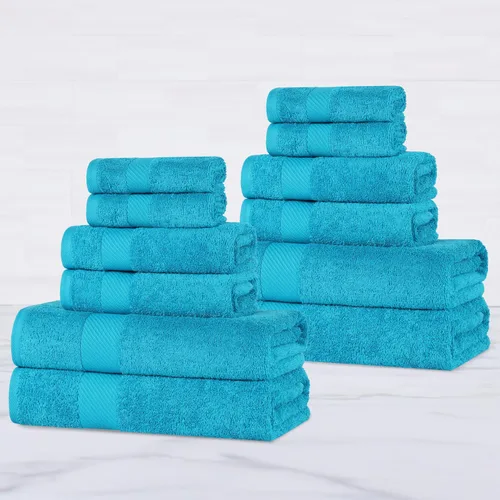 Miniatura 54 de SUPERIOR Kendell - Juego de 4 toallas de baño de algodón egipcio, absorbentes, para la ducha, artículos esenciales para el spa, toallas grandes