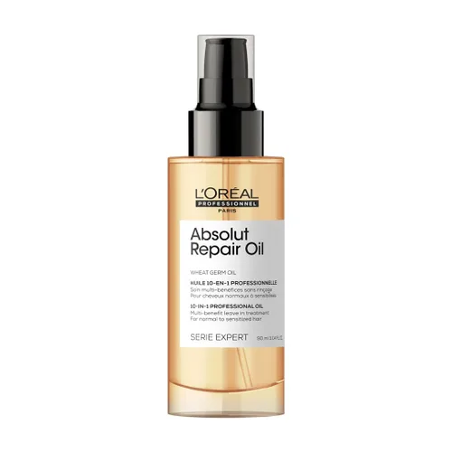 L'Oreal Professionnel Paris Absolut Repair 10-in-1 Oil - Nourishing Multi-Benefit Hair Oil For Dry & Damaged Hair, Repairs Damage Repair & Provides