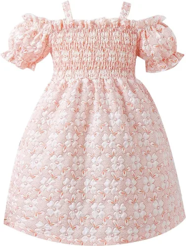 Toddler Kids Baby Girls Summer Casual Halter Puff Sleeve Plaid Print Dress Party Princess Dress Girls Plus Dresses