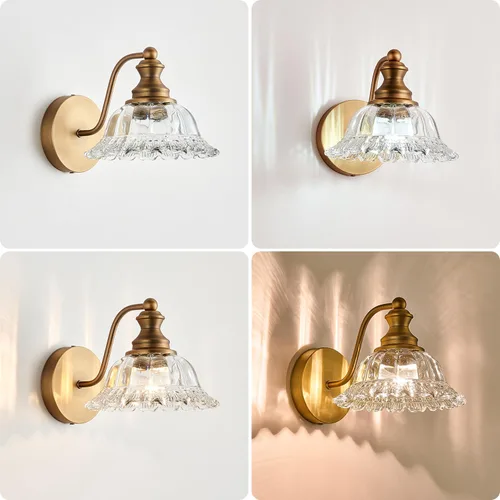 Miniatura 4 de XIEDUN Apliques de Pared Vintage Apliques de Pared de Latón 1 Luz Lámparas de Pared para Sala de Estar