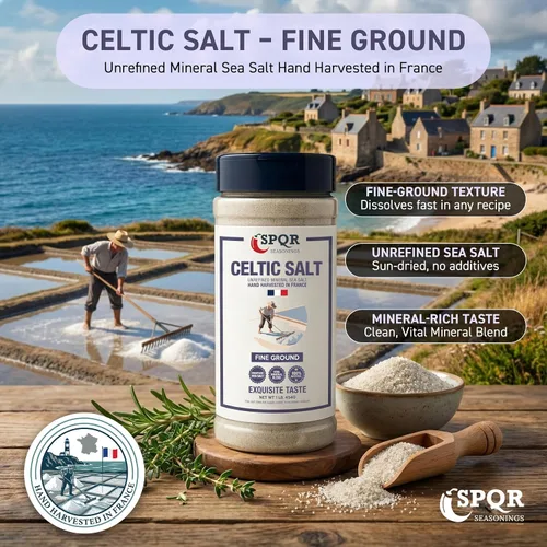 Miniatura 3 de Sal celta Molida fina Sal marina mineral sin refinar cosechada a mano en Francia XL 1 libra Botella por SPQR Seasonings