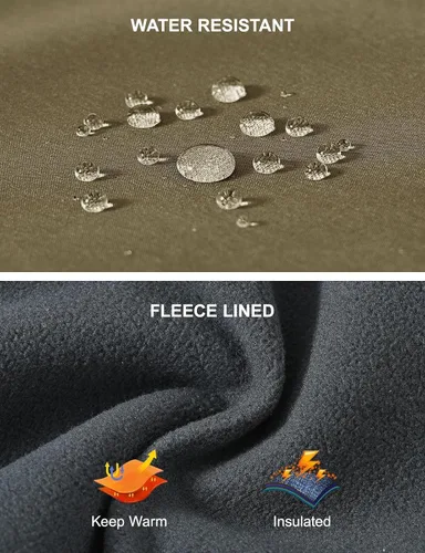 Miniatura 3 de TBMPOY Pantalones de senderismo para hombre, impermeables, con forro polar, para nieve, esquí, con aislamiento y bolsillos con cremallera
