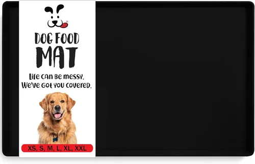 DogBuddy Tapete de comida para perros – Tapete impermeable para comida y agua, tapete de silicona para alimentación de mascotas para pisos, mantel