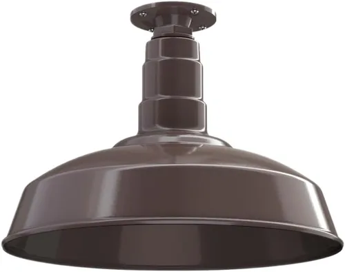 Miniatura 42 de Steel Lighting Co. Carson Barn Light Colgante montado en el techo Cúpula de 16 pulgadas Cable negro Luz de acero de estilo industrial