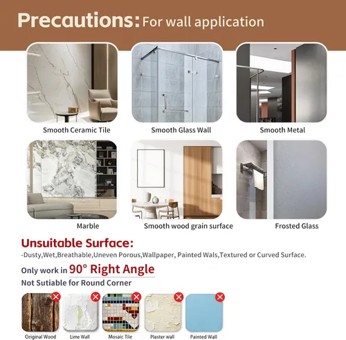 Miniatura 7 de Organizador de ducha esquinero de aluminio inoxidable, estante triangular a presión para instalar con ganchos, organizador de ducha de baño
