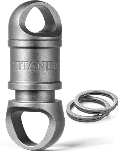 Miniatura 9 de Llavero de liberación rápida FEGVE con 2/28mm anillos de llavero de titanio, llavero giratorio resistente para llaves de casa y coche