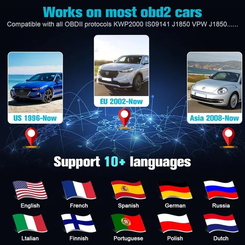 Miniatura 8 de Escáner OBD2 de Configuración Fácil Plug-Play: Lector de Códigos Profesional para Borrar y Restablecer Códigos de Error del Motor, Herramientas