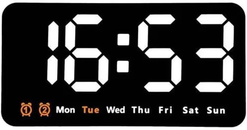 Miniatura 8 de Reloj digital de montaje en pared con pantalla grande con fecha y hora de la semana, 3 ajustes de brillo, formato dual de 12/24 horas para una fácil