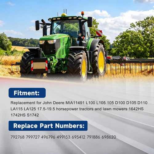 Miniatura 6 de waltyotur Repuesto de carburador para John Deere MIA11491 L100 L105 105 D100 D105 D110 LA115 LA125 17.5-19.5HP y 1642HS 1742HS S1742 Tractor