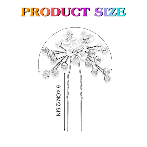 Miniatura 6 de JEWEKY Horquillas para el pelo de novia para bebé, accesorios para el cabello de niña de flores blancas, pinzas para el cabello de boda para mujeres