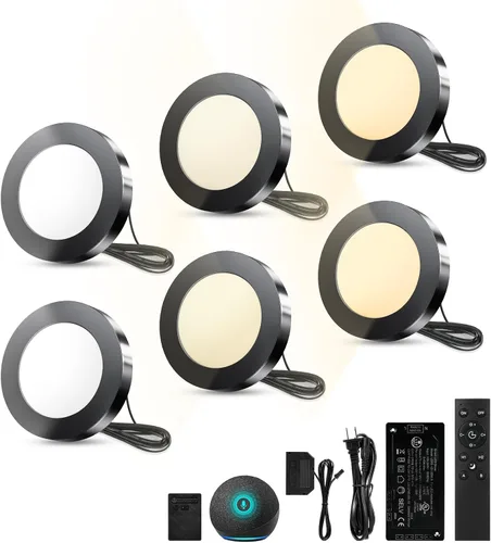 Miniatura 10 de VST Iluminación Inteligente Bajo Gabinete Compatible con Alexa y Google Home Assistant, Aplicación de Control Remoto, Montaje Empotrado o en Negro
