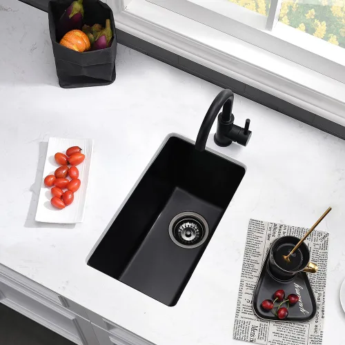 Miniatura 4 de Fregadero de barra negro Undermount-VASOYO - Fregadero de cocina pequeño de 10 x 18 pulgadas, fregaderos de cocina para exteriores, para caravana