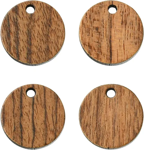 Miniatura 7 de LiQunSweet 20 dijes de madera vintage, planos, redondos, sin terminar, a granel, para mujeres, joyería femenina, collar, pulsera, aretes, Plano