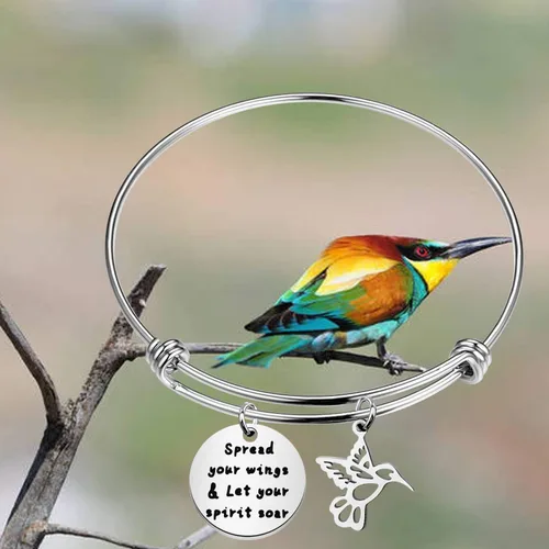 Miniatura 7 de HOLLP - Pulsera de abalorios para amantes de los pájaros y los pájaros, para extender tus alas y dejar que tu espíritu se despierte