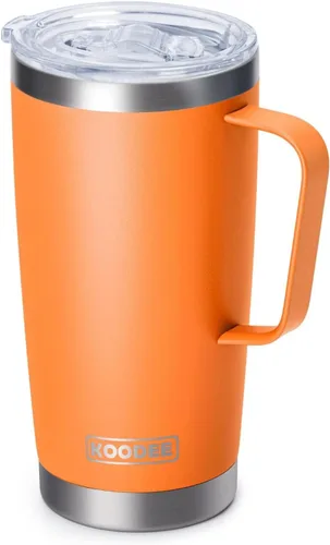 Miniatura 24 de Koodee - Vaso delgado de acero inoxidable de 20 onzas (4 unidades) aislado con doble pared, vaso de agua con 4 tapas, 4 popotes y 2 cepillos