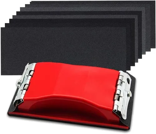 Miniatura 8 de Wellgo Bloque de lijado con 42 piezas de lija en seco húmedo de 120 a 3000 granos surtidos, hojas de lija de 9 x 3.6 pulgadas para acabado
