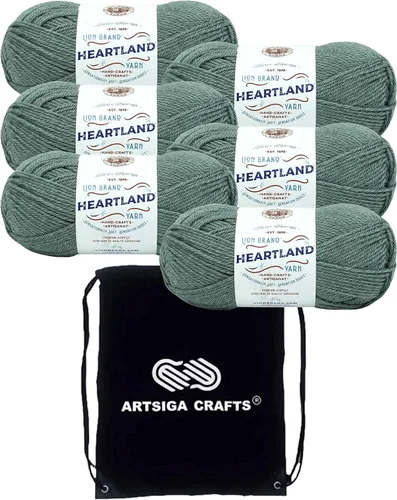 Miniatura 39 de Lion Brand Heartland Capitol Reef 136-140 (3 cadejos - mismo lote de tinte) Hilo estambre medio #4 acrílico para crochet y tejer con bolsa