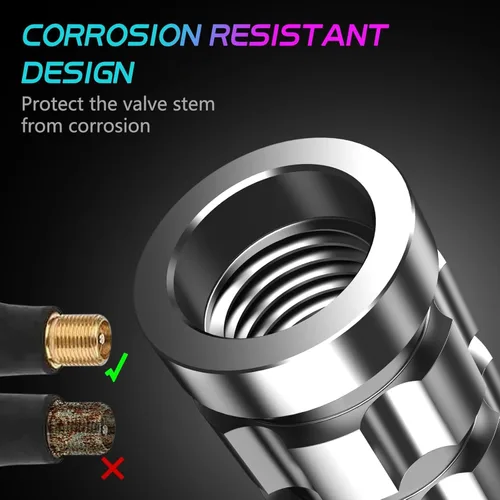 Miniatura 4 de Aluminum Tire Valve Stem Caps for Lynk, Anti-Rust Tires Air Valve Cap Stem Covers Corrosion-Resistant Automotive Exterior Accessories,L-Silver/F