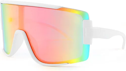 Miniatura 7 de FEISEDY Gafas de sol para hombres y mujeres, gafas de béisbol deportivas de los años 80 para jóvenes, adolescentes, correr, softbol, B4057 Espejo
