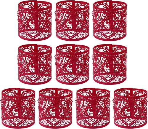 Uonlytech 50 unidades de portavelas de papel rojo, envolturas votivas para velas votivas, pantallas huecas para batería LED, velas de candelita de
