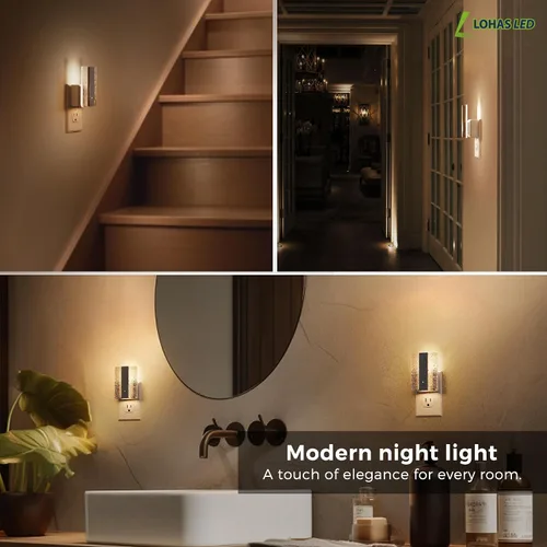 Miniatura 7 de L LOHAS LED - Luces nocturnas enchufables en la pared, paquete de 2 luces nocturnas con sensor de crepúsculo a amanecer, luces nocturnas LED
